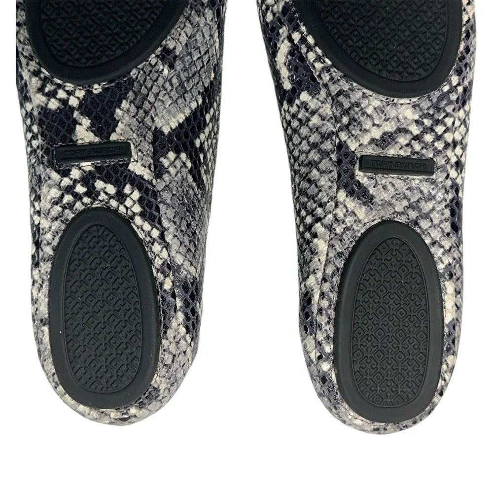 Tory Burch Tri Color Python Embossed Leather Minnie Flats Size 8.5 Animal Print - Picture 15 of 16